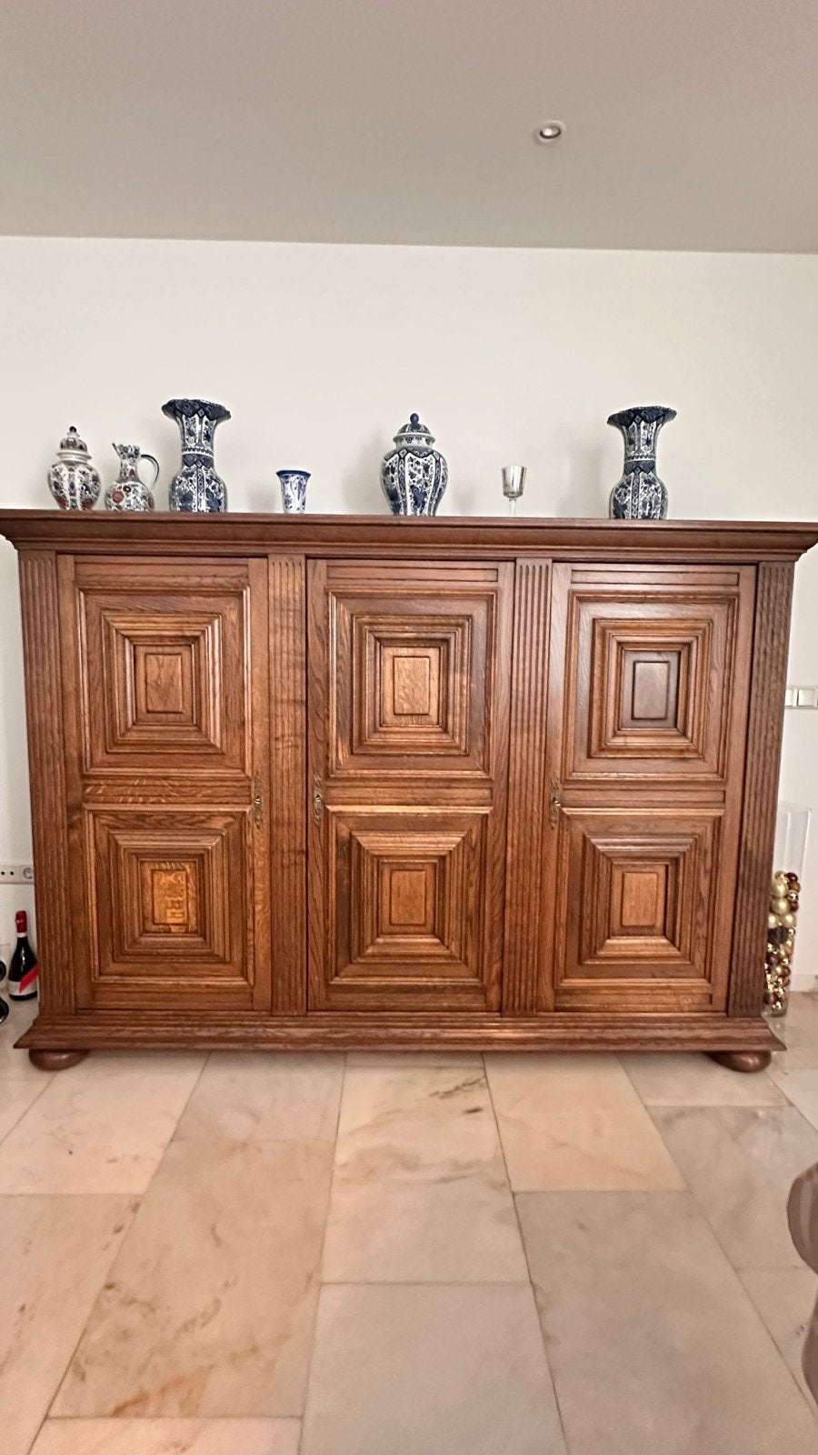 Massief eiken dressoir met 3 deuren, Antiek en Kunst, Ophalen of Verzenden