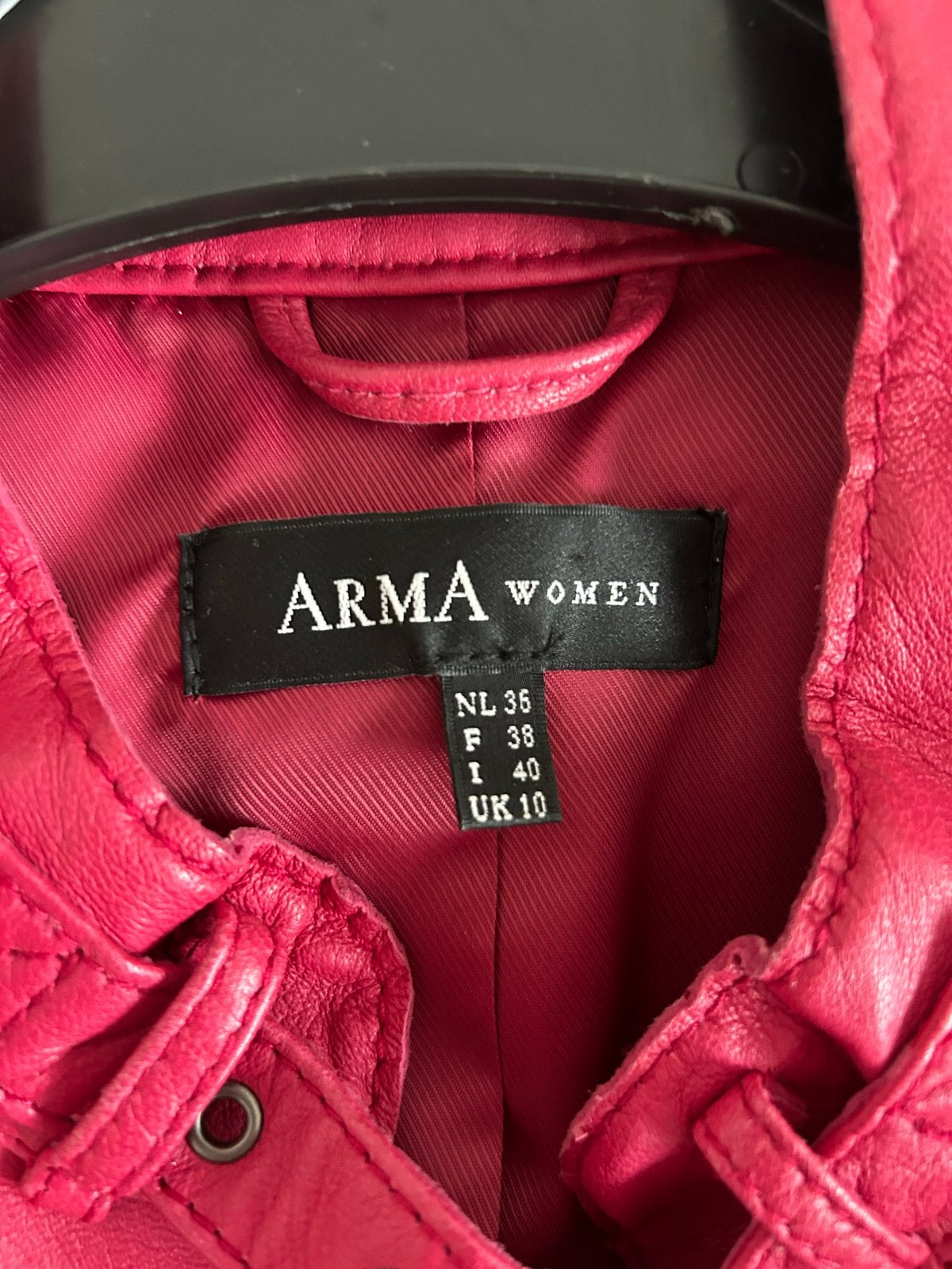 Arma leren jasje maat 36 (roze rood), Ophalen of Verzenden, Zo goed als nieuw, Maat 36 (S), Rood