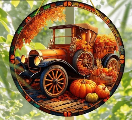 Raamhanger Classic auto met Kalebassen, Tuin en Terras, Ophalen of Verzenden, Nieuw