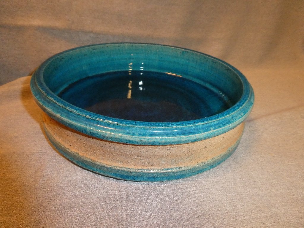 Vintage Deense Turquoise keramische schaal Nils Kähler, Ophalen of Verzenden
