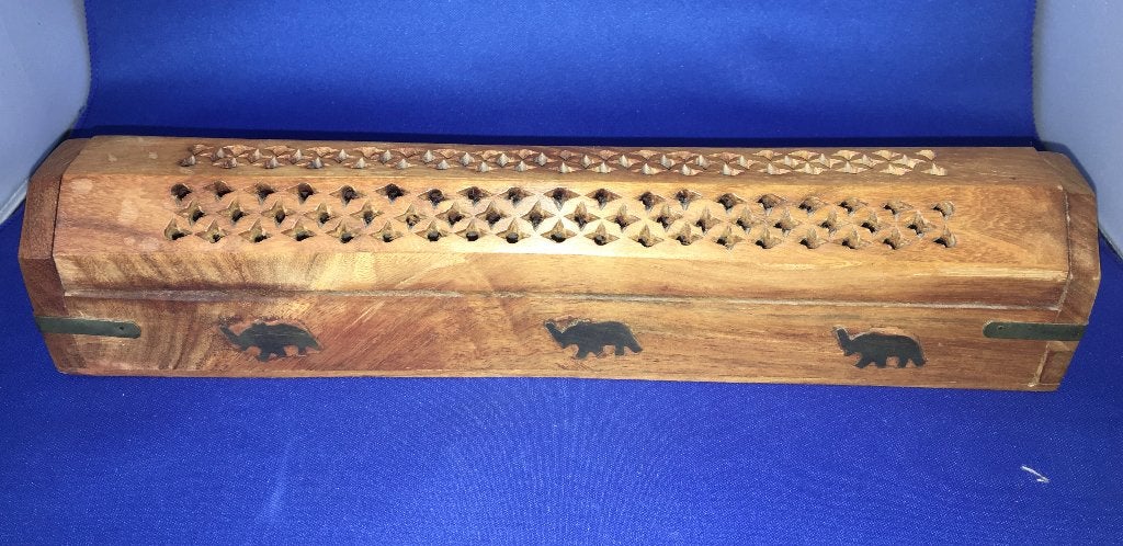Wierook houten (teak?)/messing brander/doos, Ophalen of Verzenden, Zo goed als nieuw, Aroma