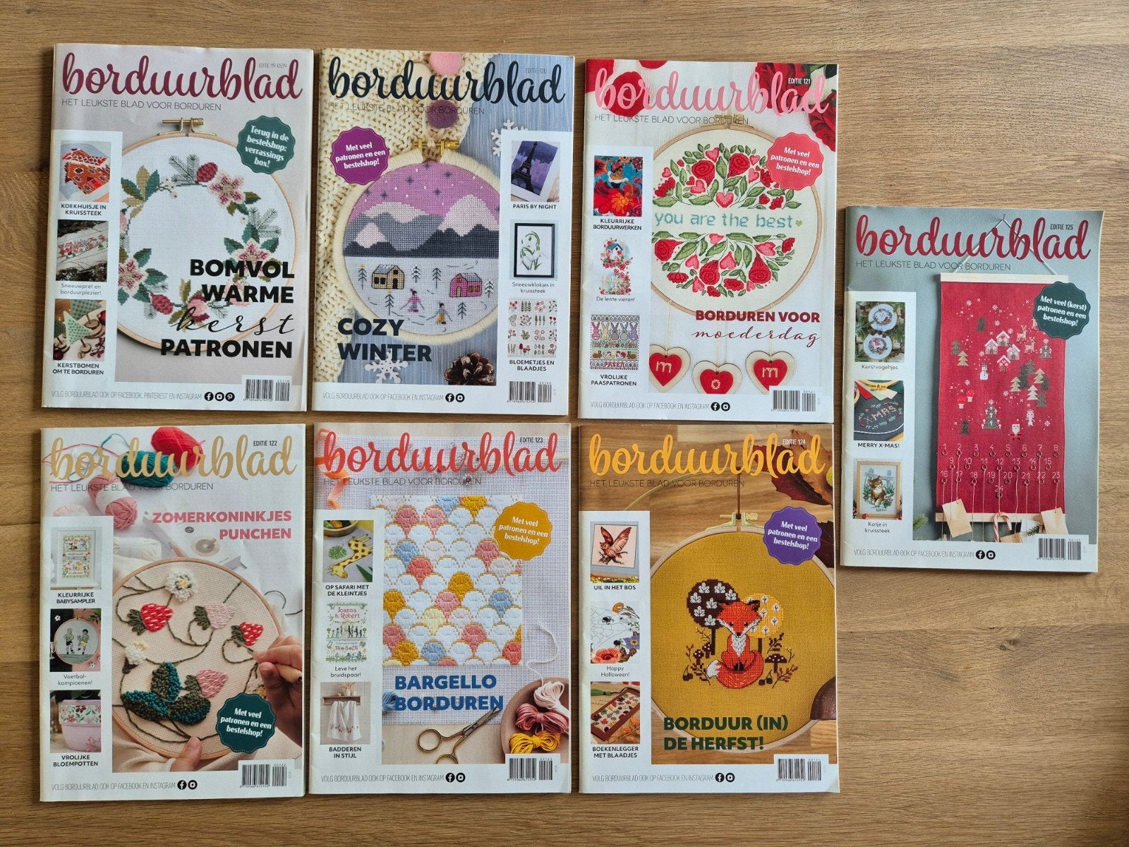 Tijdschrift Borduurblad nr 119 120 121 122 123 124 125, Ophalen of Verzenden, Gebruikt, Handborduren, Patroon