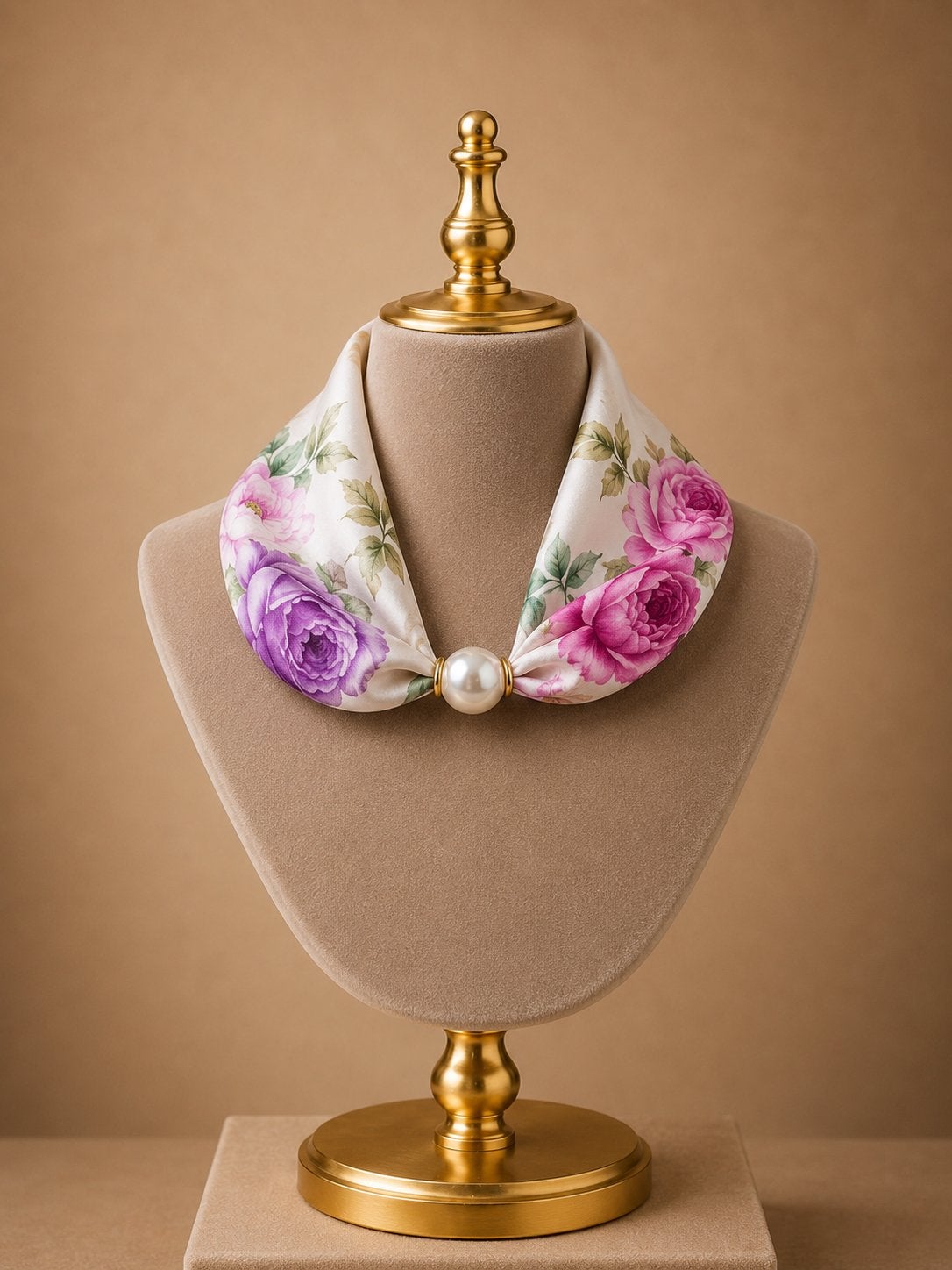 Elegante Zijden Sjaal met  Parel magneetsluiting, Ophalen of Verzenden, Nieuw
