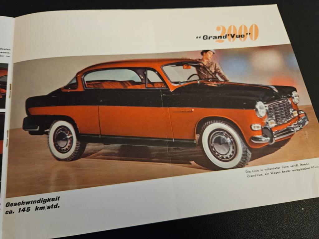 Brochure Steyr 2000 Luxus "Grand Vue", Boeken, Auto's | Folders en Tijdschriften, Ophalen of Verzenden, Zo goed als nieuw, Overige merken
