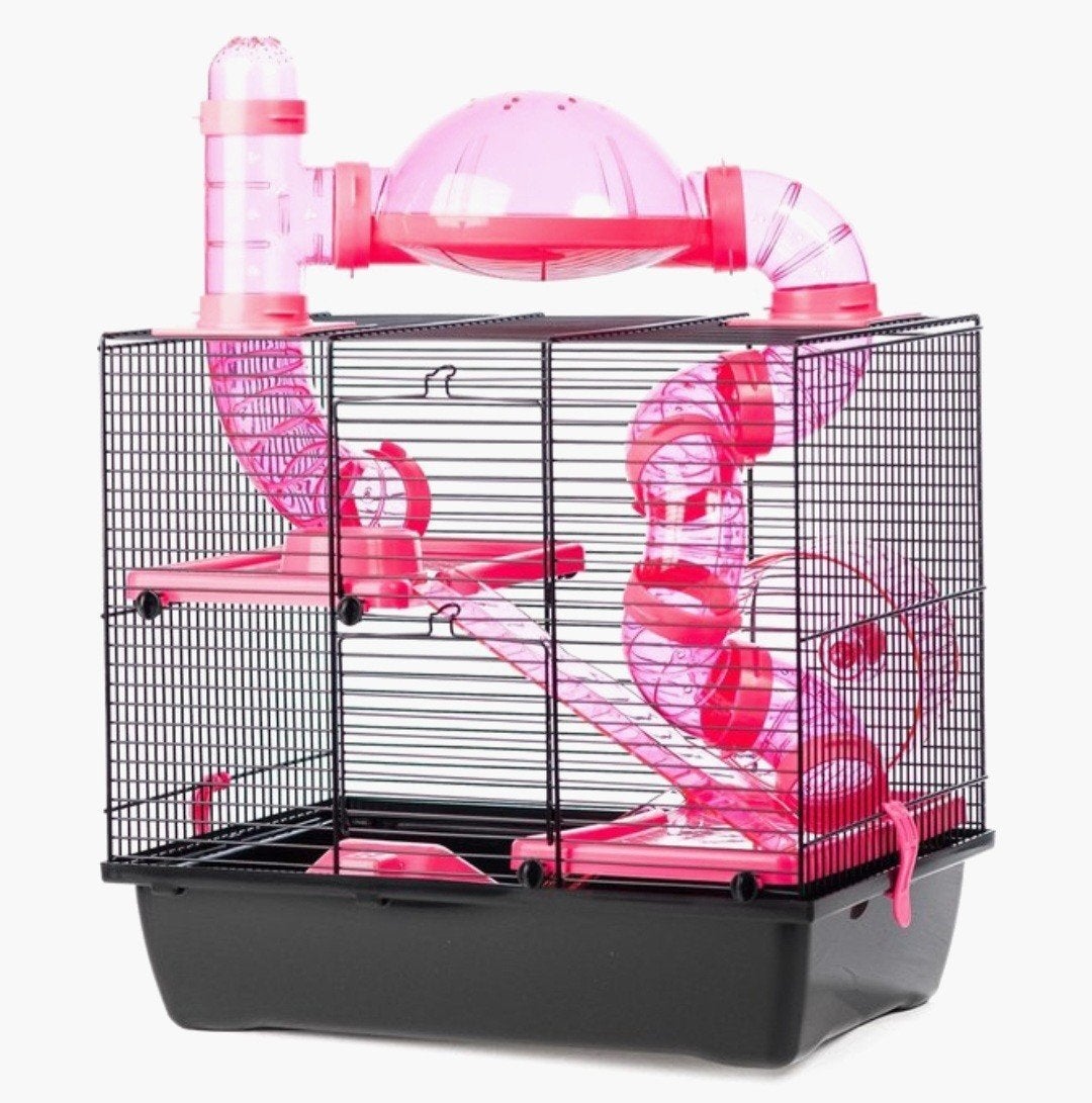 Hamsterkooi roze met toebehoren, Kooi, Gebruikt, Minder dan 75 cm, Ophalen