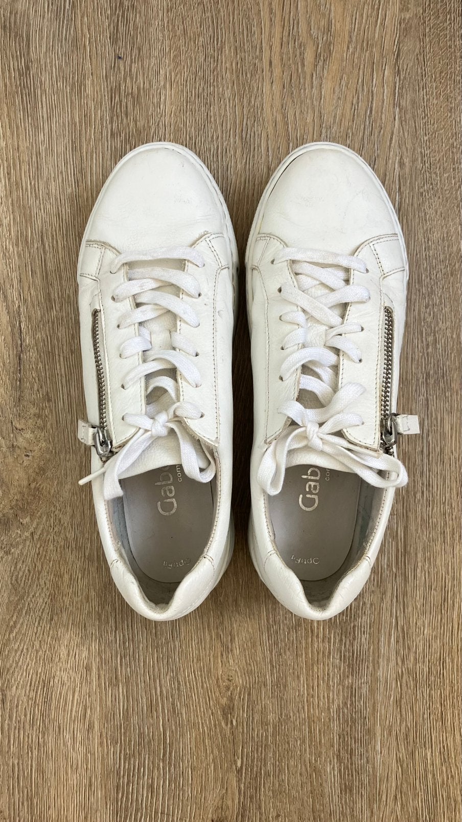 Gabor comfort optifit sneakers met rits maat 38 (5) - Wit, Ophalen, Wit, Sneakers of Gympen, Gedragen