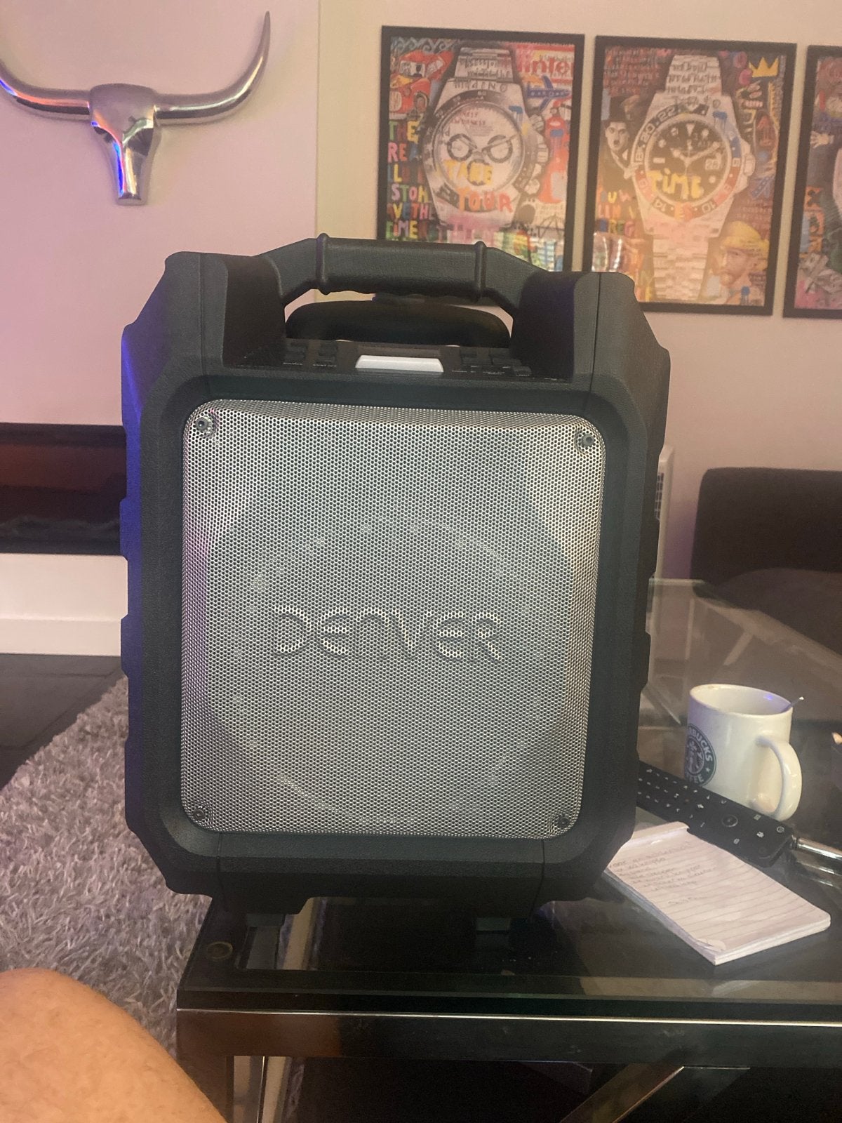 Denver TSP-305 Draagbare Bluetooth Speaker met Lichteffecten, Party speaker, Zo goed als nieuw, Bluetooth, Minder dan 60 watt