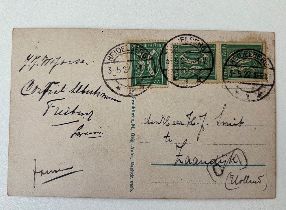 1922 Heidelberg, Ophalen of Verzenden, 1920 tot 1940, Duitsland
