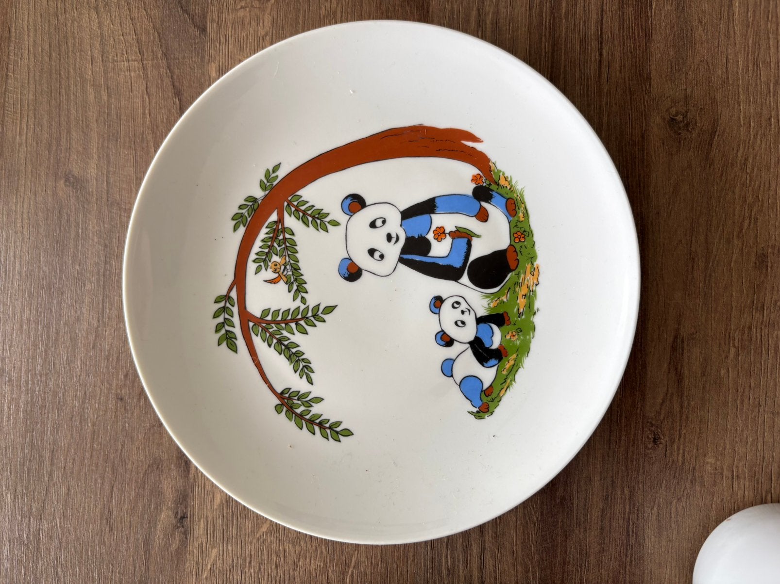Kinderen twee borden en een beker met panda's, Ophalen, Gebruikt, Keramiek, Bord(en)