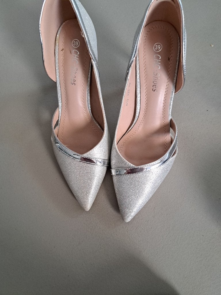 Glitter pump zilver maat 39, Ophalen, Pumps, Overige kleuren, Nieuw