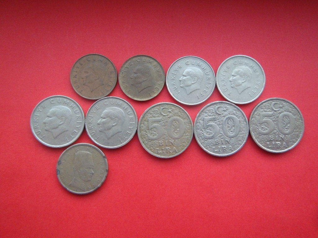 Turkije setje 500, 1.000, 25.000, 50.000 en 100.000 Lira., Verzenden, Zuid-Azië, Setje