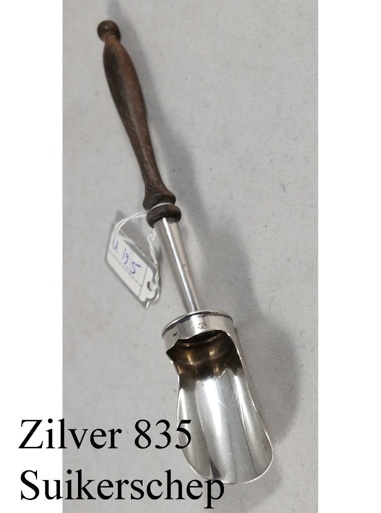 Zilveren suikerschep antiek 835 zilver, Ophalen of Verzenden, Zilver