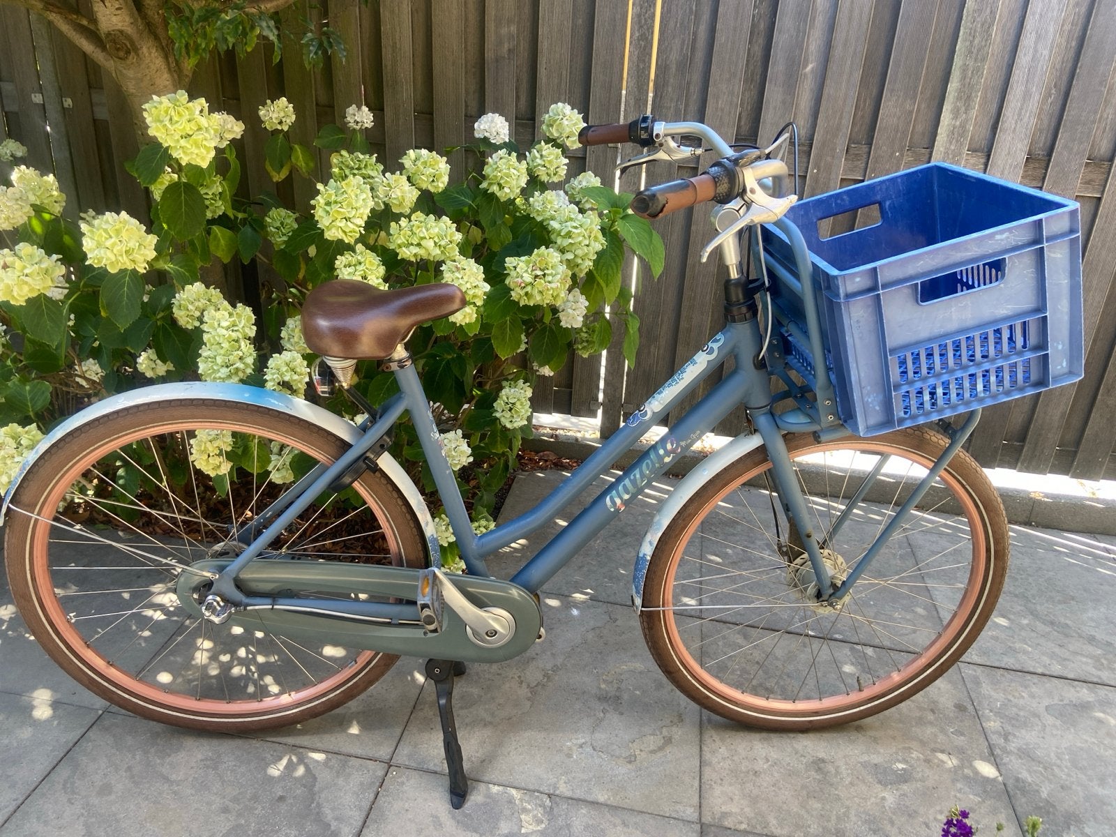 Gazelle Miss Grace damesfiets met voordrager en krat, Ophalen, Versnellingen, Schijfrem, Gazelle