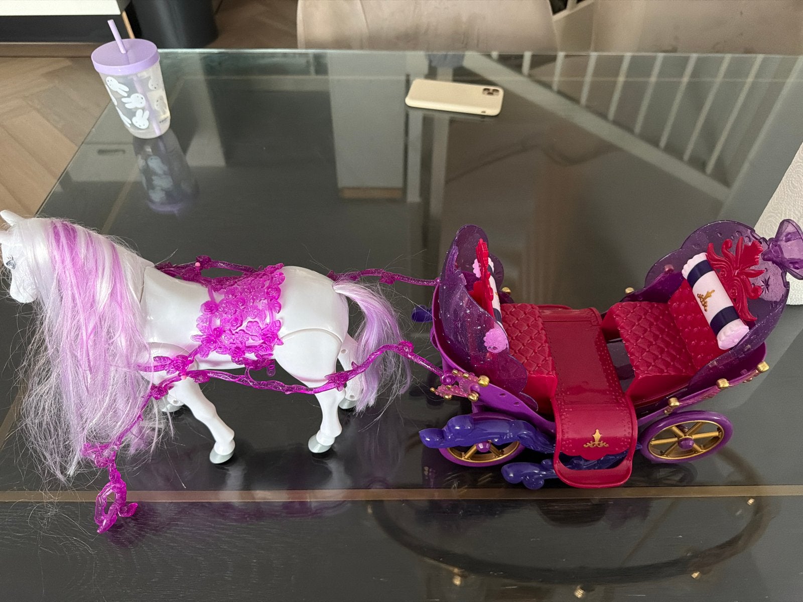 Leuke paarden set met koets fantasie, Ophalen, Gebruikt