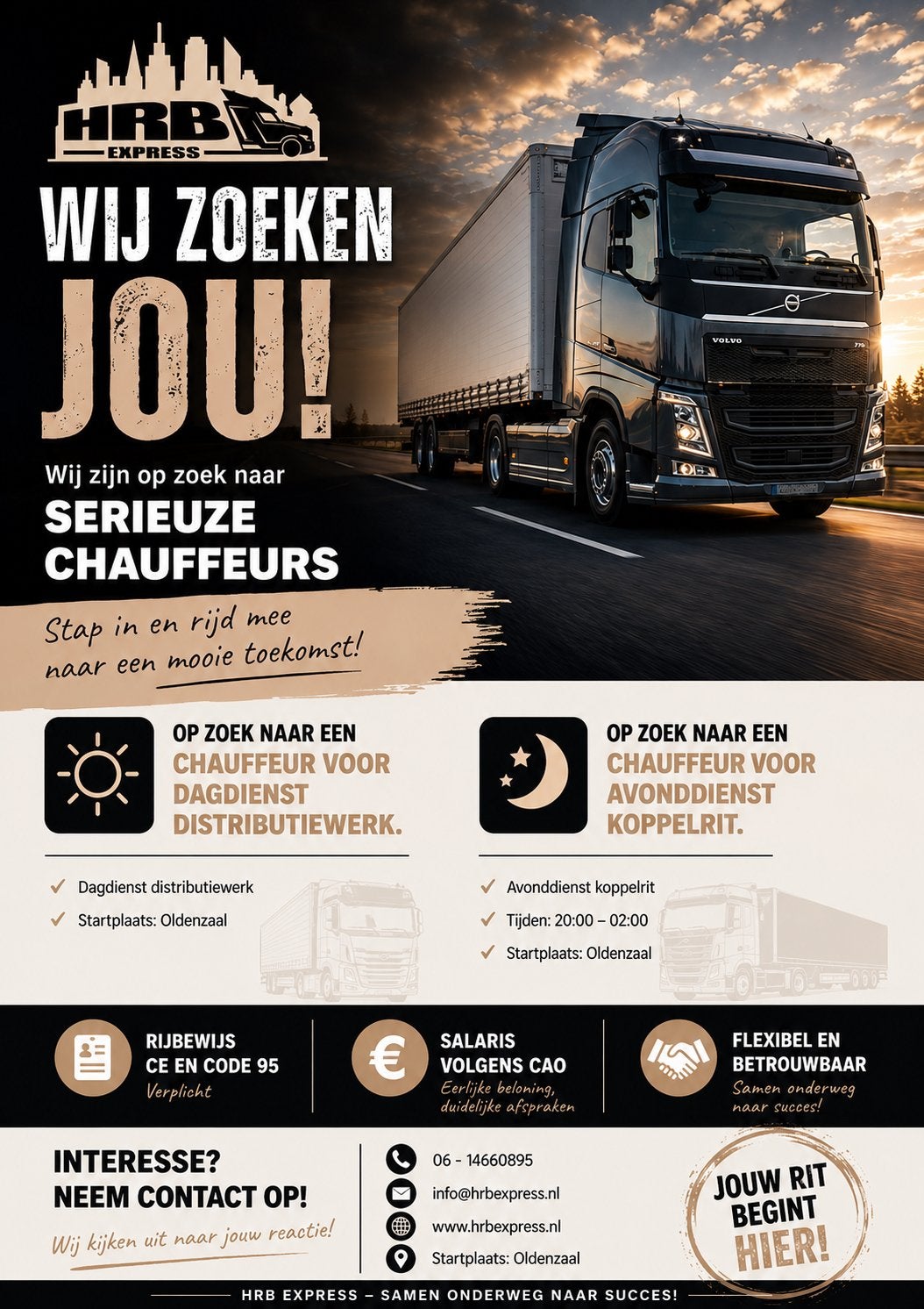 Vrachtwagenchauffeur CE+95, Vacatures, Vacatures | Chauffeurs, 33 - 40 uur, Starter