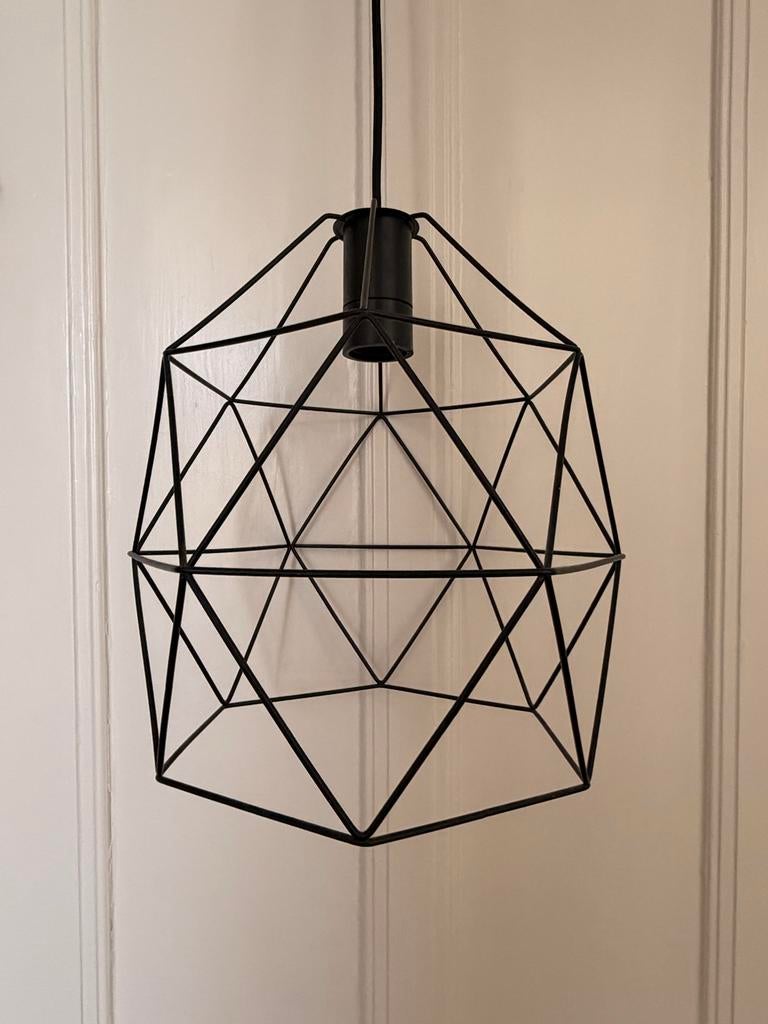 IKEA BRUNSTA Hanglamp - Zwart, Geometrisch Design, Ophalen, Zo goed als nieuw, Metaal, Minder dan 50 cm