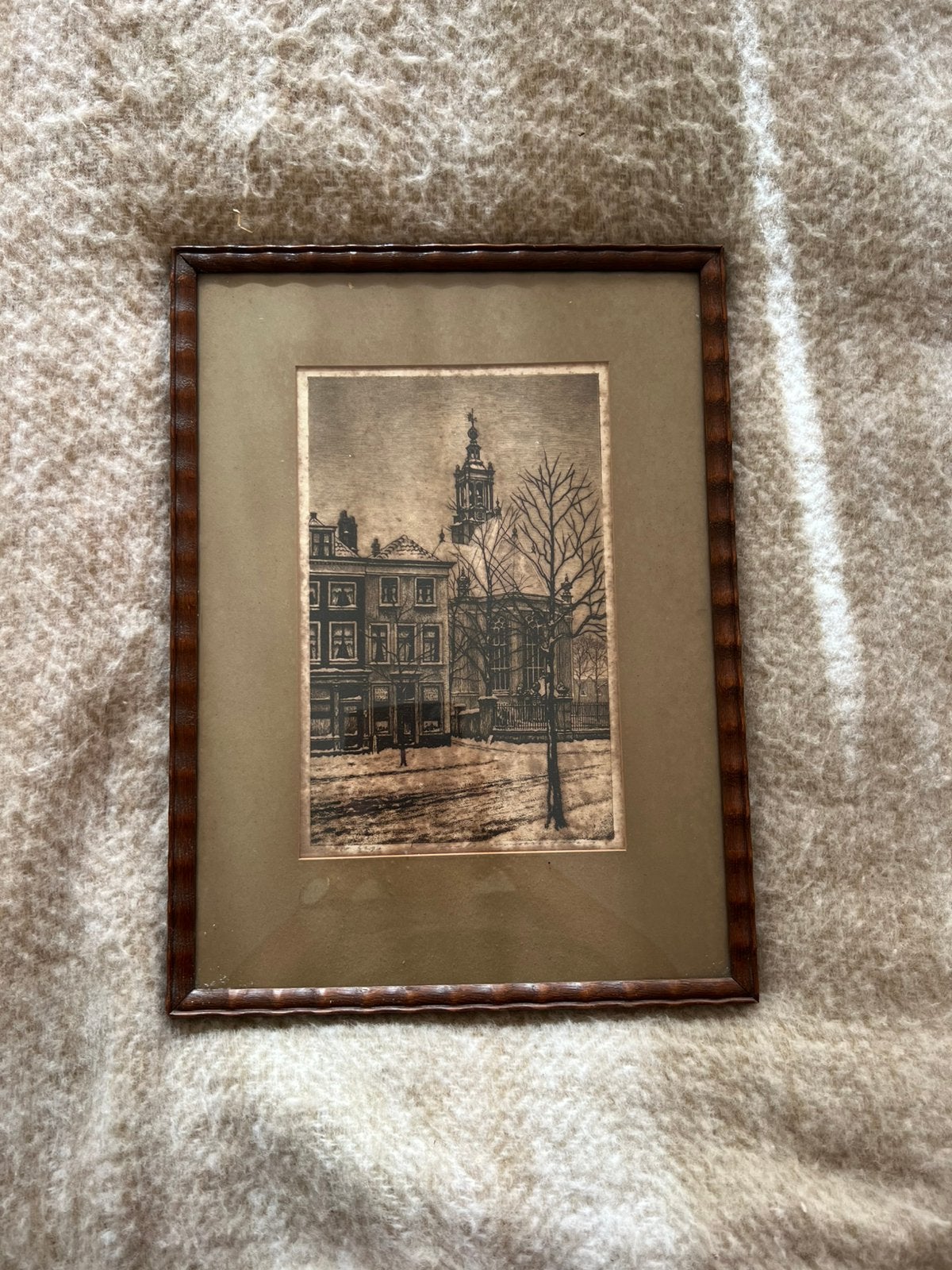 Cornelis Brandenburg – Ets Nieuwe Kerk Den Haag – Ingelijst, Antiek en Kunst, Ophalen of Verzenden
