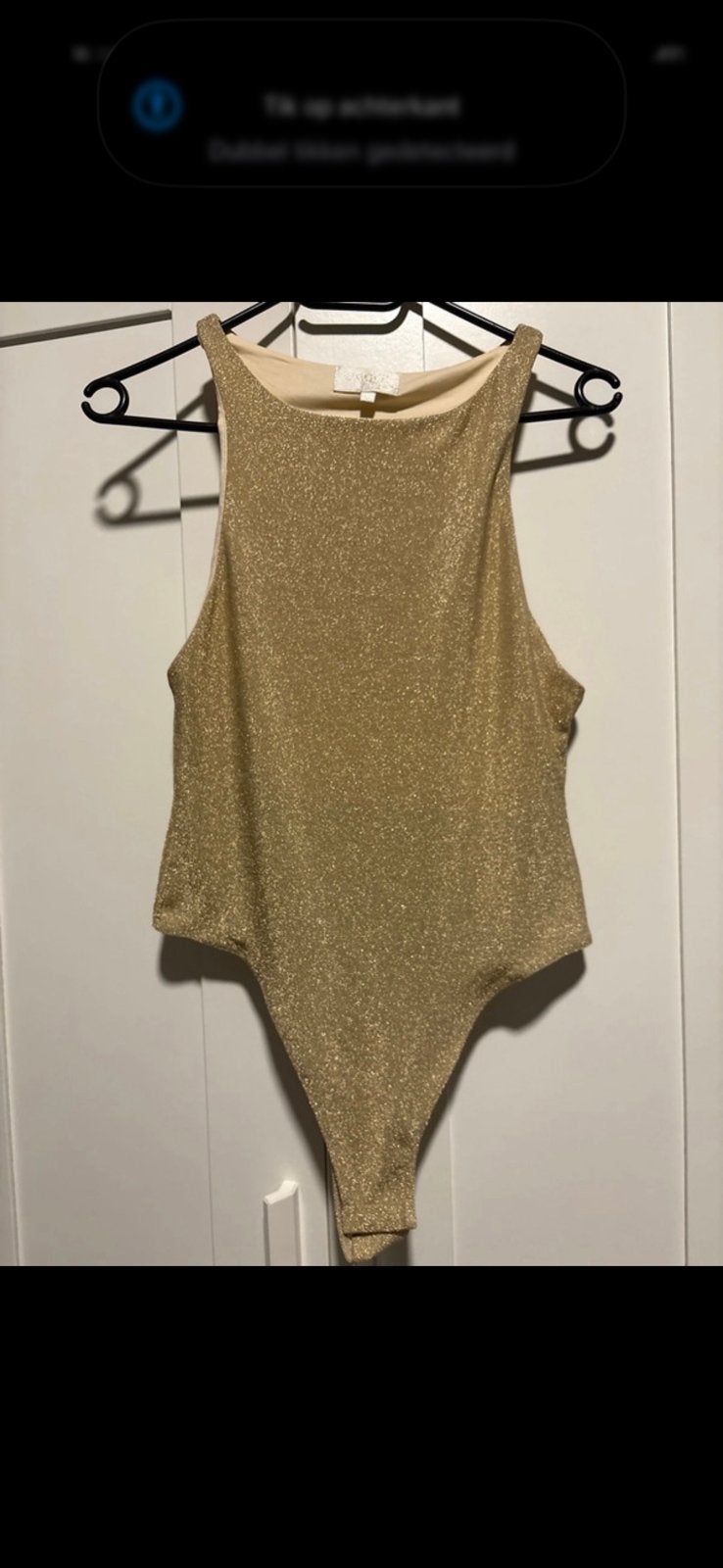 Goude glitter body, Maat 38/40 (M), Ophalen of Verzenden, Zo goed als nieuw, Zonder mouw