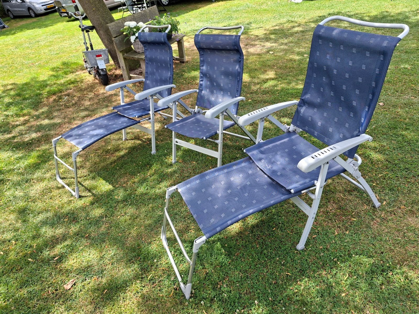 3 Dukdalf campingstoelen, Caravans en Kamperen, Ophalen, Zo goed als nieuw, Campingstoel