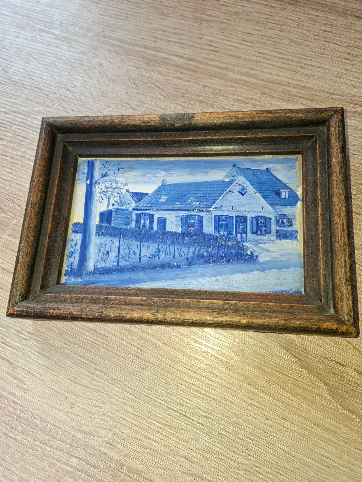schilderijtje van café den hill. tegeltje.     bieden, Ophalen of Verzenden