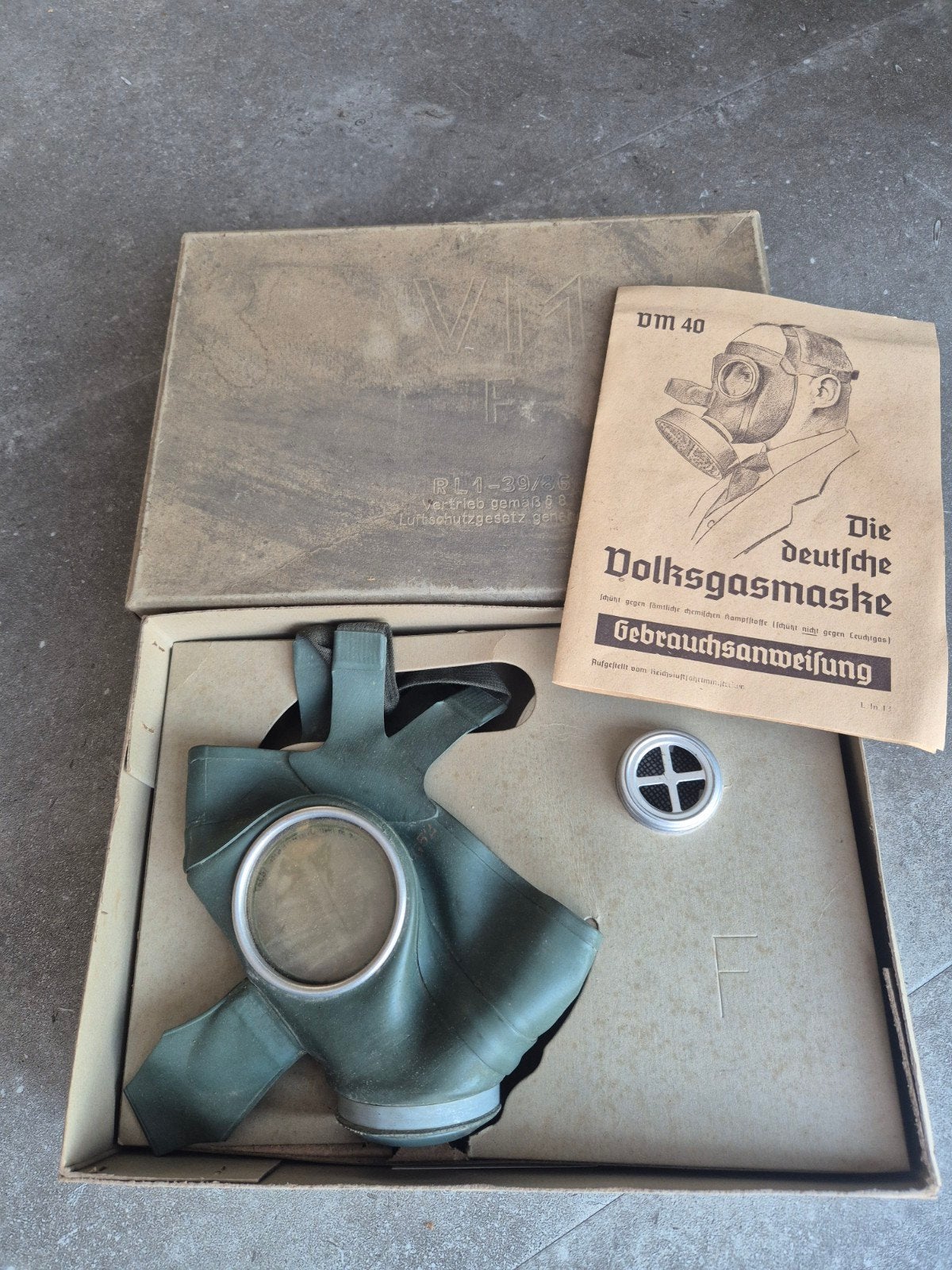 Org. Volksgasmasker ( F ), Ophalen of Verzenden, Landmacht, Duitsland