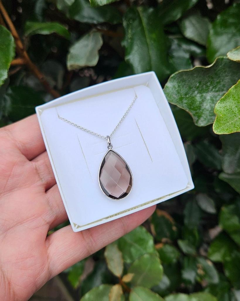 Rookkwarts Ketting - Echt Zilver, Info@lavicollection.com, Nieuw, Met edelsteen, LAVI