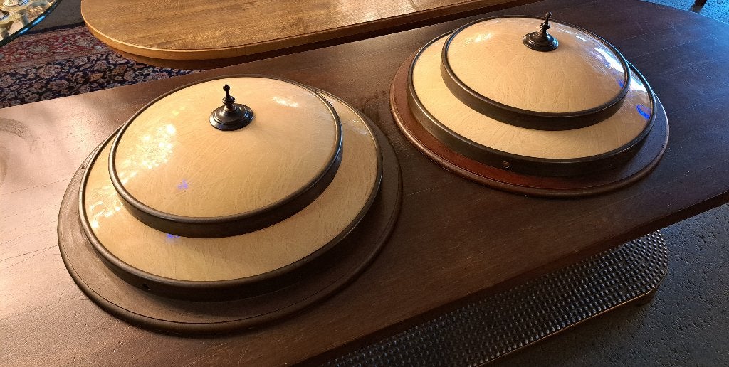 Grote Art Deco plafonniere 70 cm doorsnee 2 stuks in stock, Ophalen