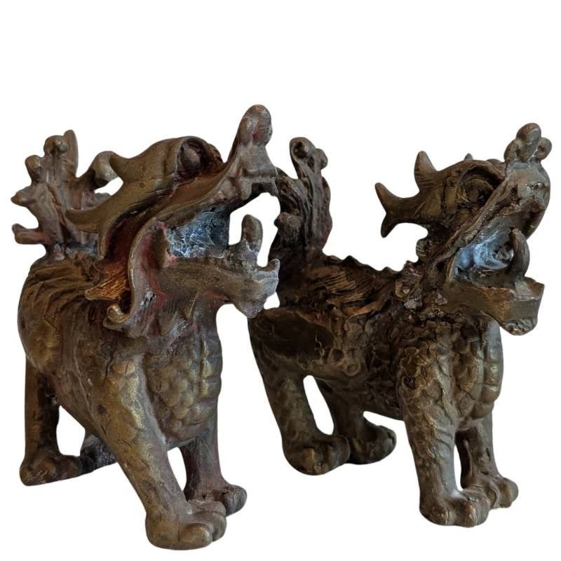Set van twee Chinese bronzen Foo Dogs – lot 101