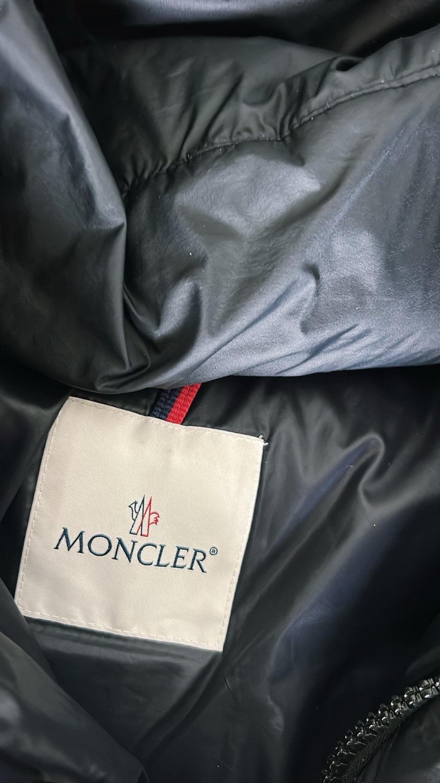 Moncler Jas Blauw - Stijlvolle en Warme Winterjas, Ophalen of Verzenden, Gedragen, Overige maten, Zwart