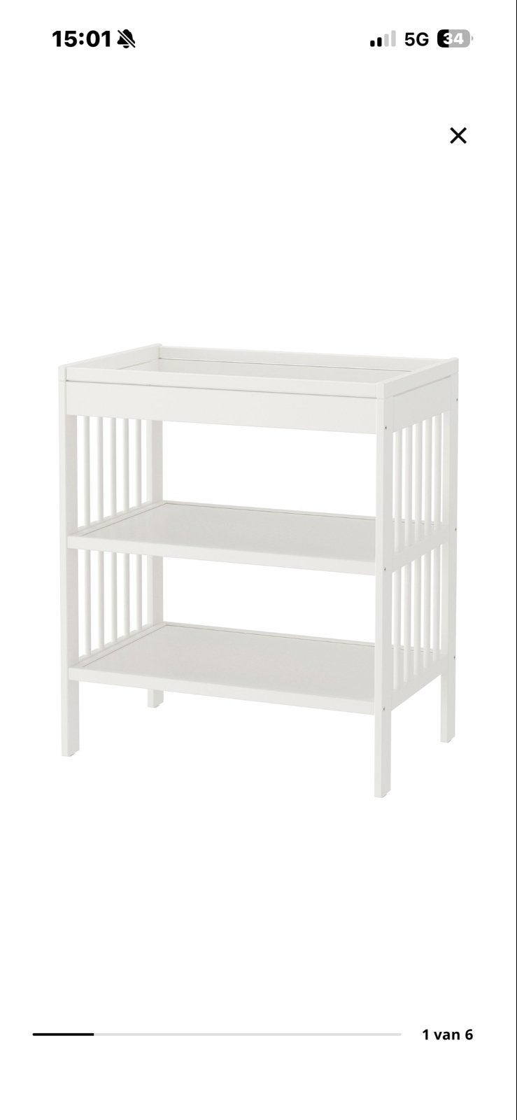 IKEA SNIGLAR Commode met opbergbakjes en verkleedkussen, Ophalen, Minder dan 75 cm, 50 tot 70 cm, Zo goed als nieuw