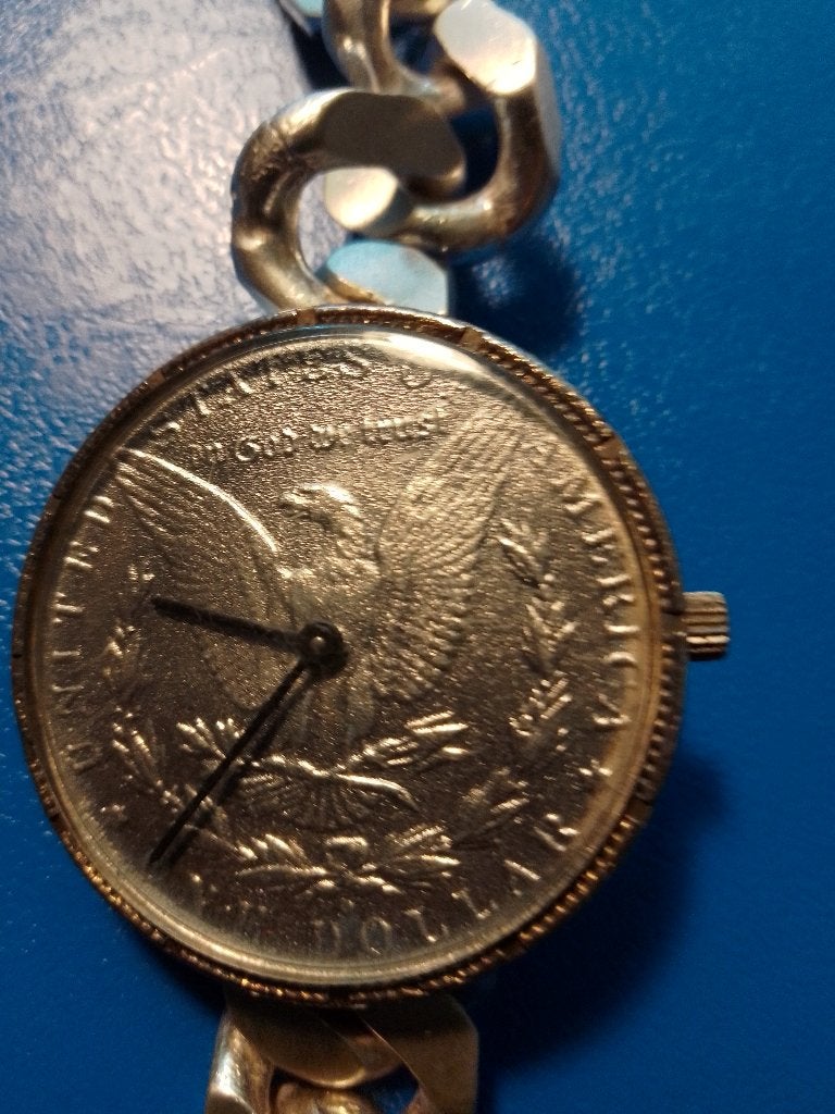 horloge zilver voor Heeren, 1 Dollar munt, 980er zilver, Postzegels en Munten, Ophalen of Verzenden, Noord-Amerika, Losse munt