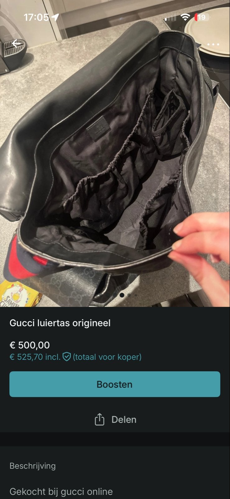 Originele Gucci Luiertas - Stijlvol en Praktisch, Kinderen en Baby's, Gebruikt, Gucci, Zwart, Meerdere opbergvakken