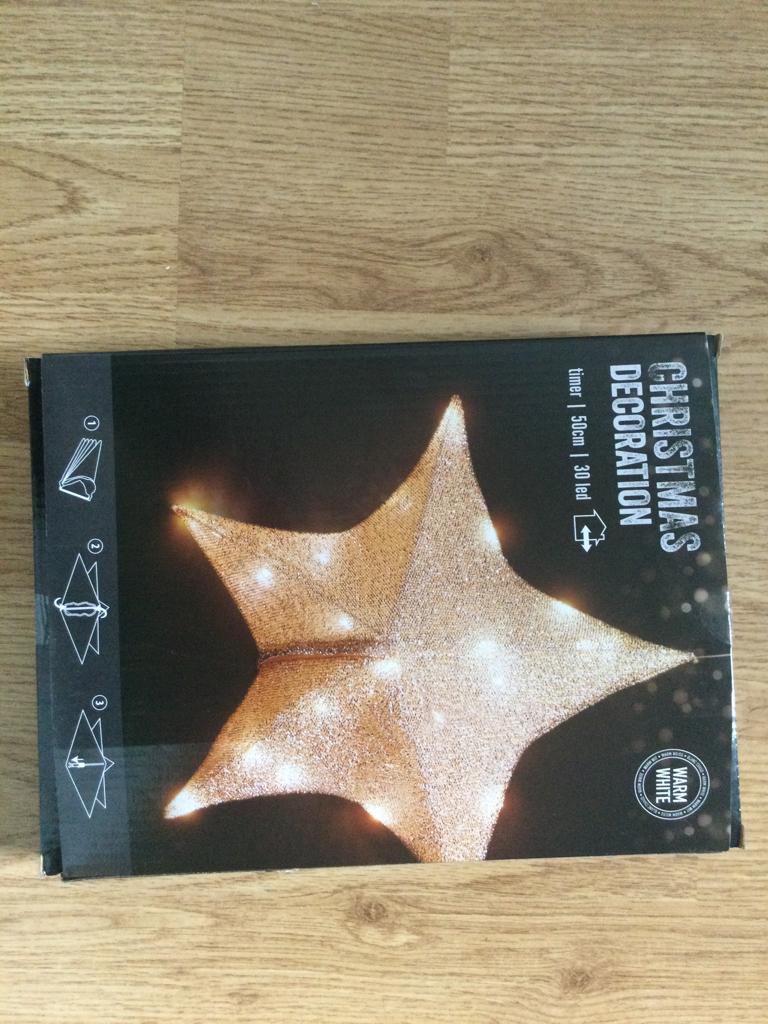 Kerstster goud NIEUW!!, Ophalen of Verzenden, Nieuw