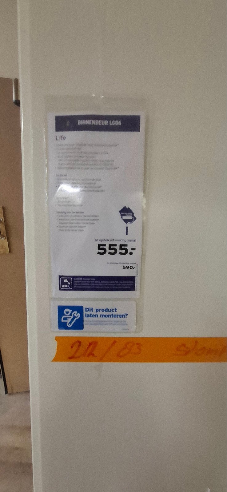Doors4Life Binnendeur LG06 - Nieuw met Glas, Ophalen, 80 tot 100 cm, 215 cm of meer, Binnendeur