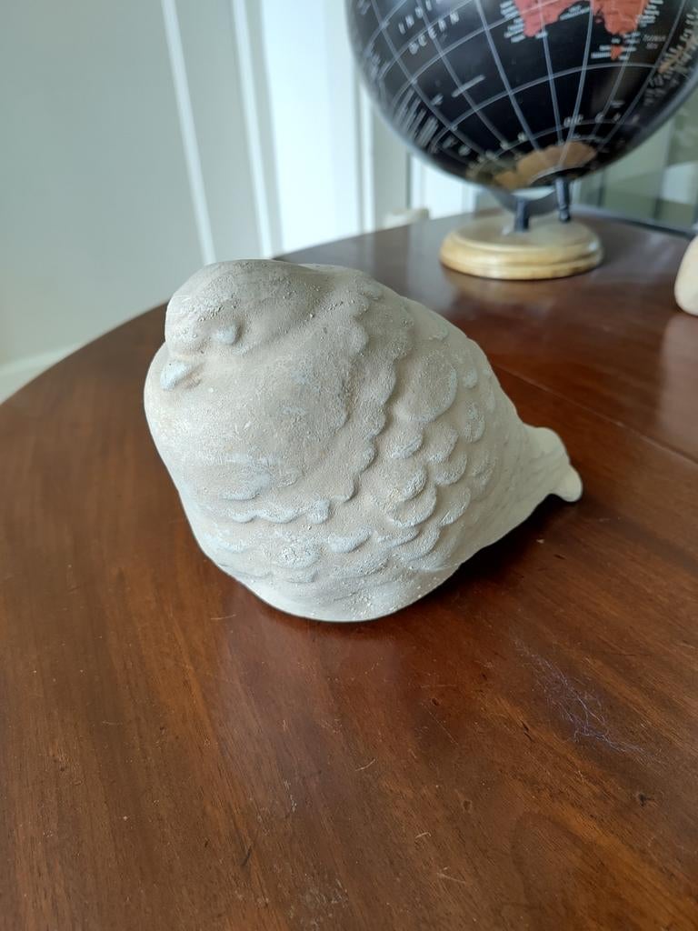Keramieken Zittende Duif - Uniek Artistiek Object, Minder dan 20 cm, Gips, Ophalen of Verzenden, Handgemaakt
