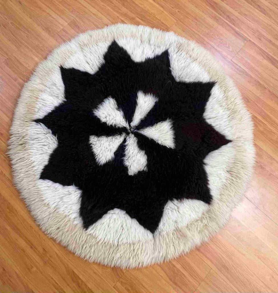 Schapenvacht rond vloerkleed 120 cm