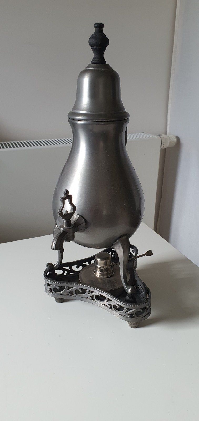 Antieke Tinnen Kraantjeskan / Samovar - Daalderop Stijl, Ophalen of Verzenden