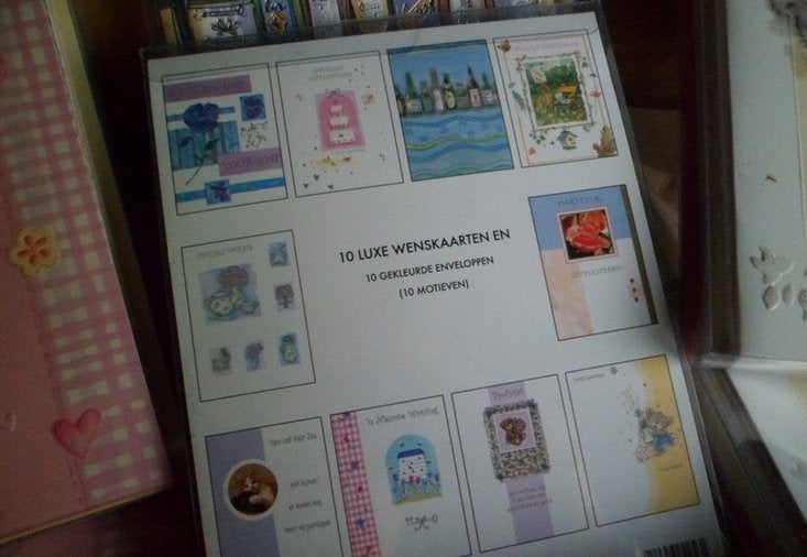 Partij met boxen met 10 luxe wenskaarten met envelop, ., Nieuw, Ophalen of Verzenden, .