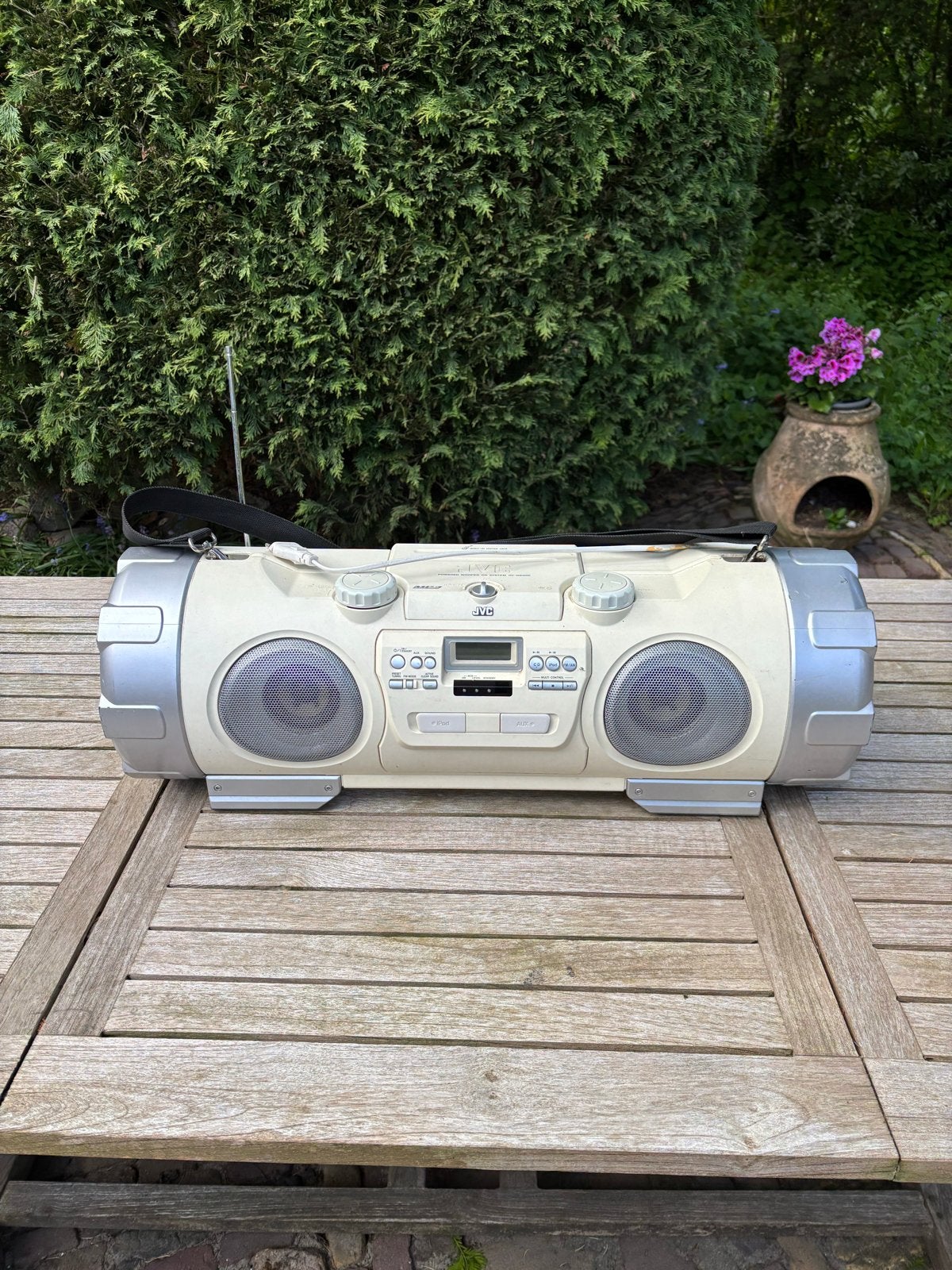JVC RV-NB20W Boomblaster met CD, Radio en MP3-aansluiting, Gebruikt, JVC, Draagbaar, Ophalen of Verzenden