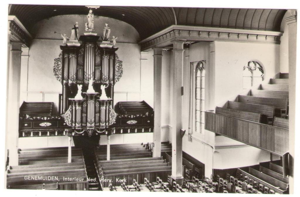 Ansichtkaart Genemuiden Interieur N.H. Kerk, Verzamelen, Ansichtkaarten | Nederland, Ophalen, Gelopen, Overijssel
