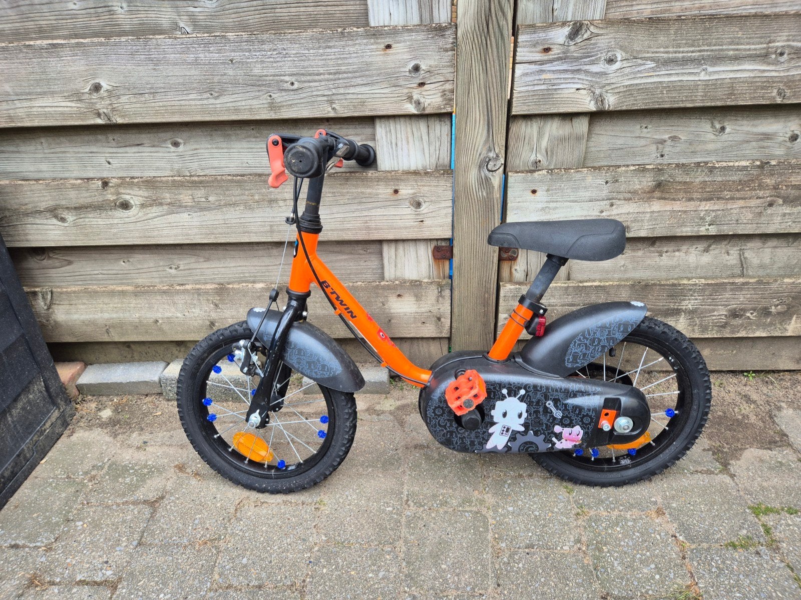 B'Twin kinderfiets 14  inch met zijwieltjes, Ophalen, Terugtraprem, Zijwieltjes, B'Twin