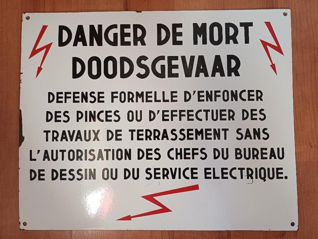 DANGER DE MORT DOODSGEVAAR emaille bord, Ophalen of Verzenden
