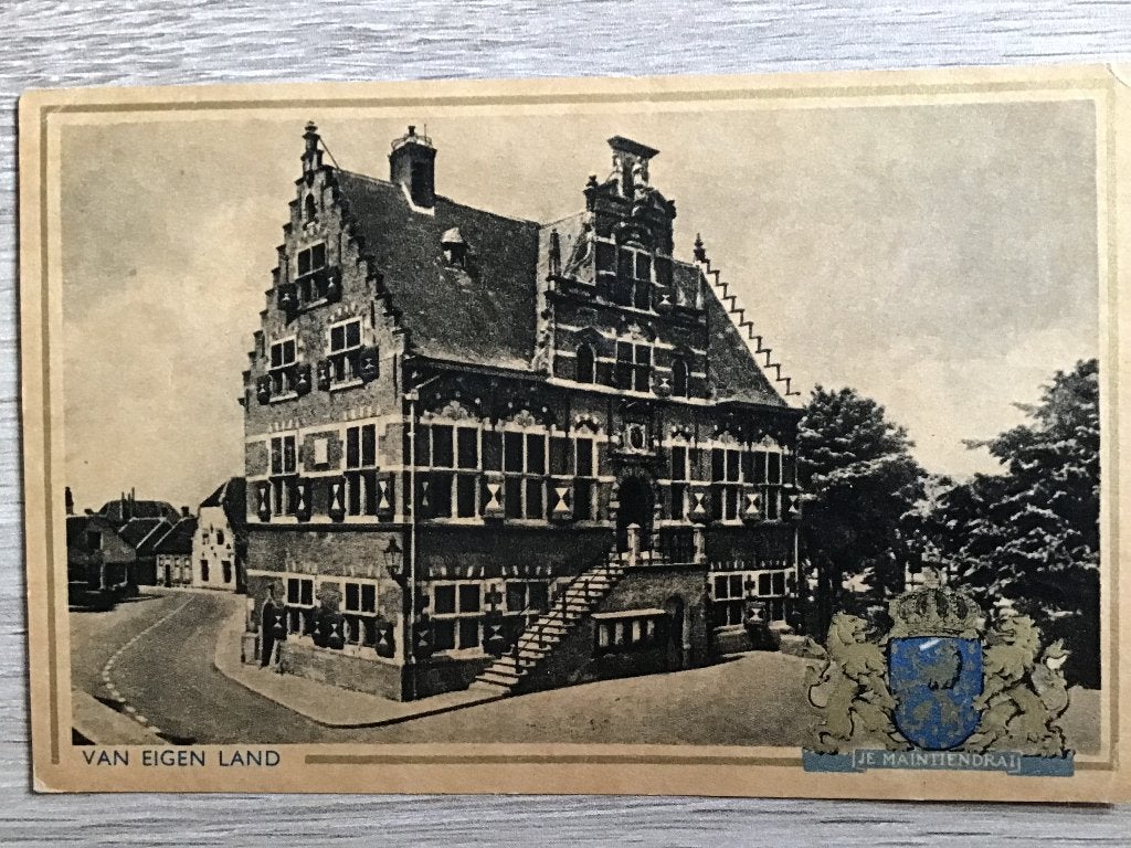 Oude Raadhuis Klundert, Noord-Brabant - Ansichtkaart 1948, Ophalen of Verzenden, 1940 tot 1960, Gelopen, Noord-Brabant