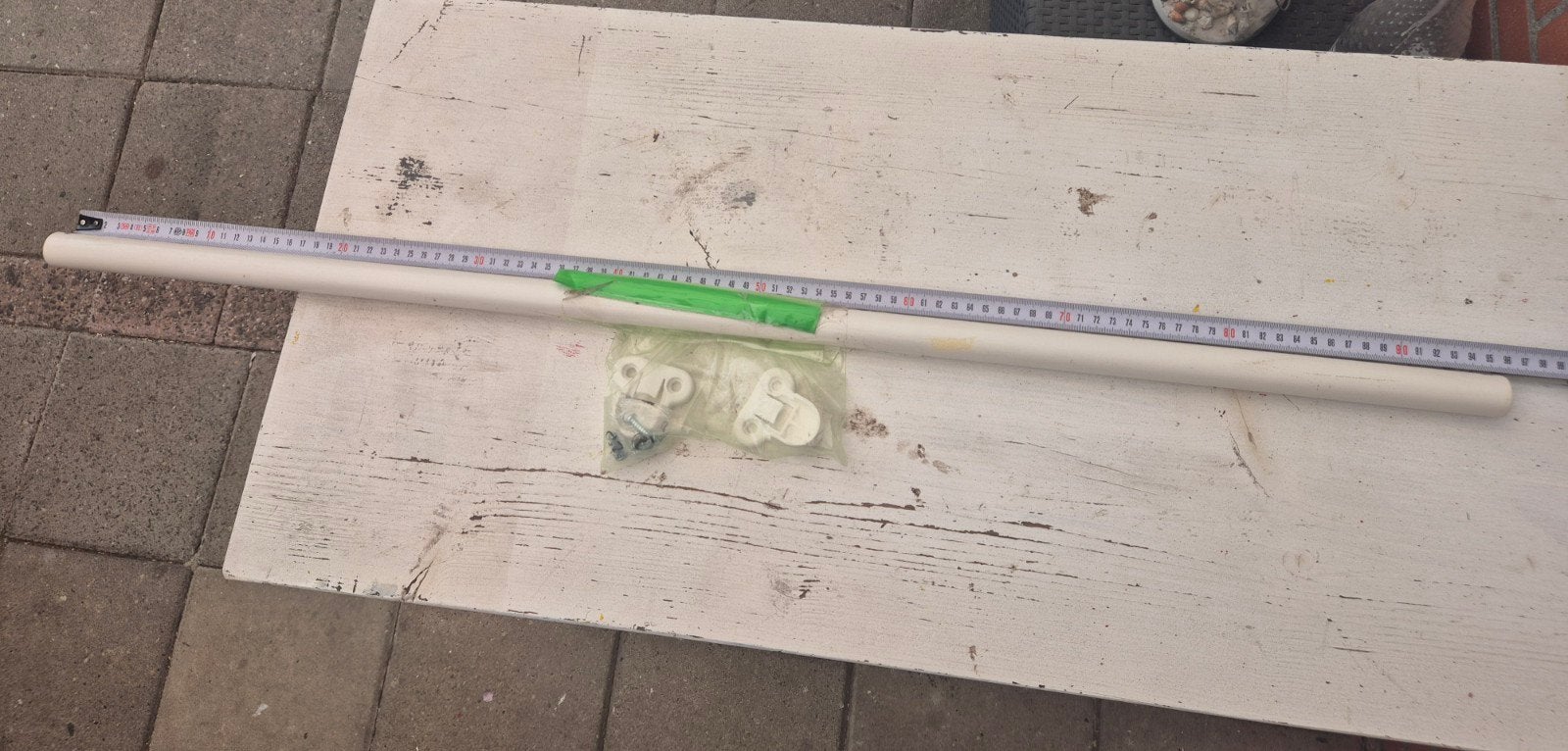 Douchegordijn stang, Ophalen, Gebruikt, Wit, Douche-accessoire