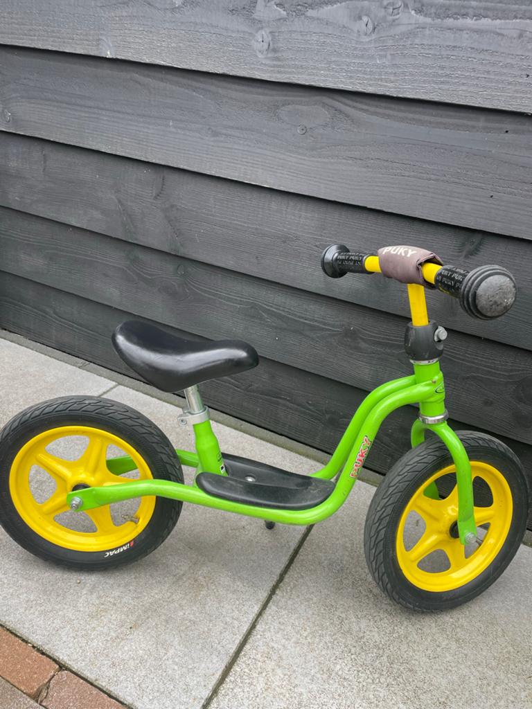 Puky loopfiets, groen/geel luchtbanden, Ophalen, Gebruikt, Loopfiets