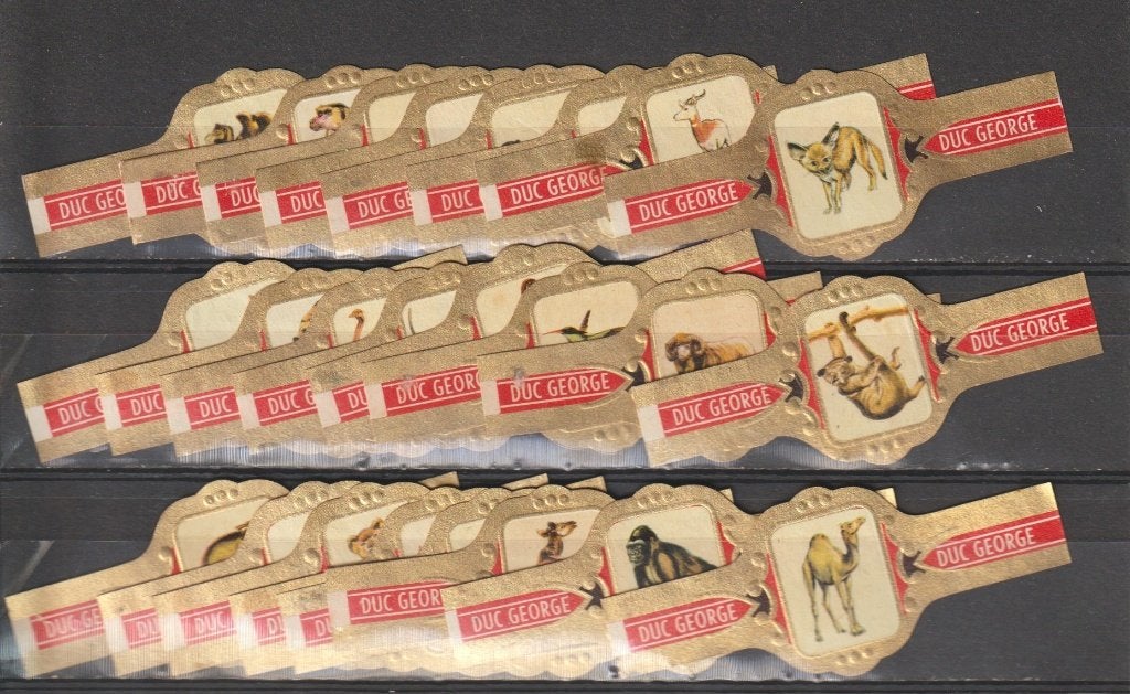 reeks 527  dieren 1-24   sigarenbanden, Ophalen of Verzenden, Zo goed als nieuw, Sigarenbandjes