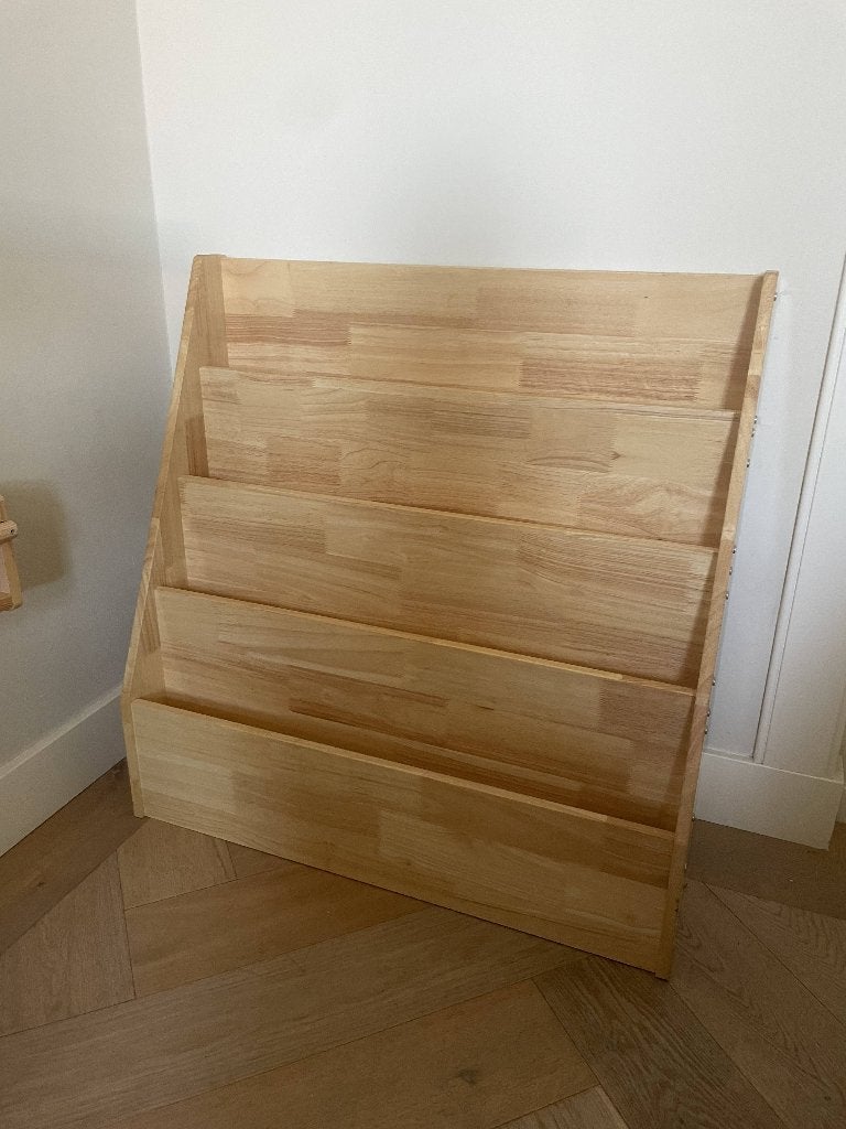 Houten Kinderboekenrek / Montessori Boekenrek (3-laags), Ophalen, Met plank(en), 50 tot 100 cm, Zo goed als nieuw