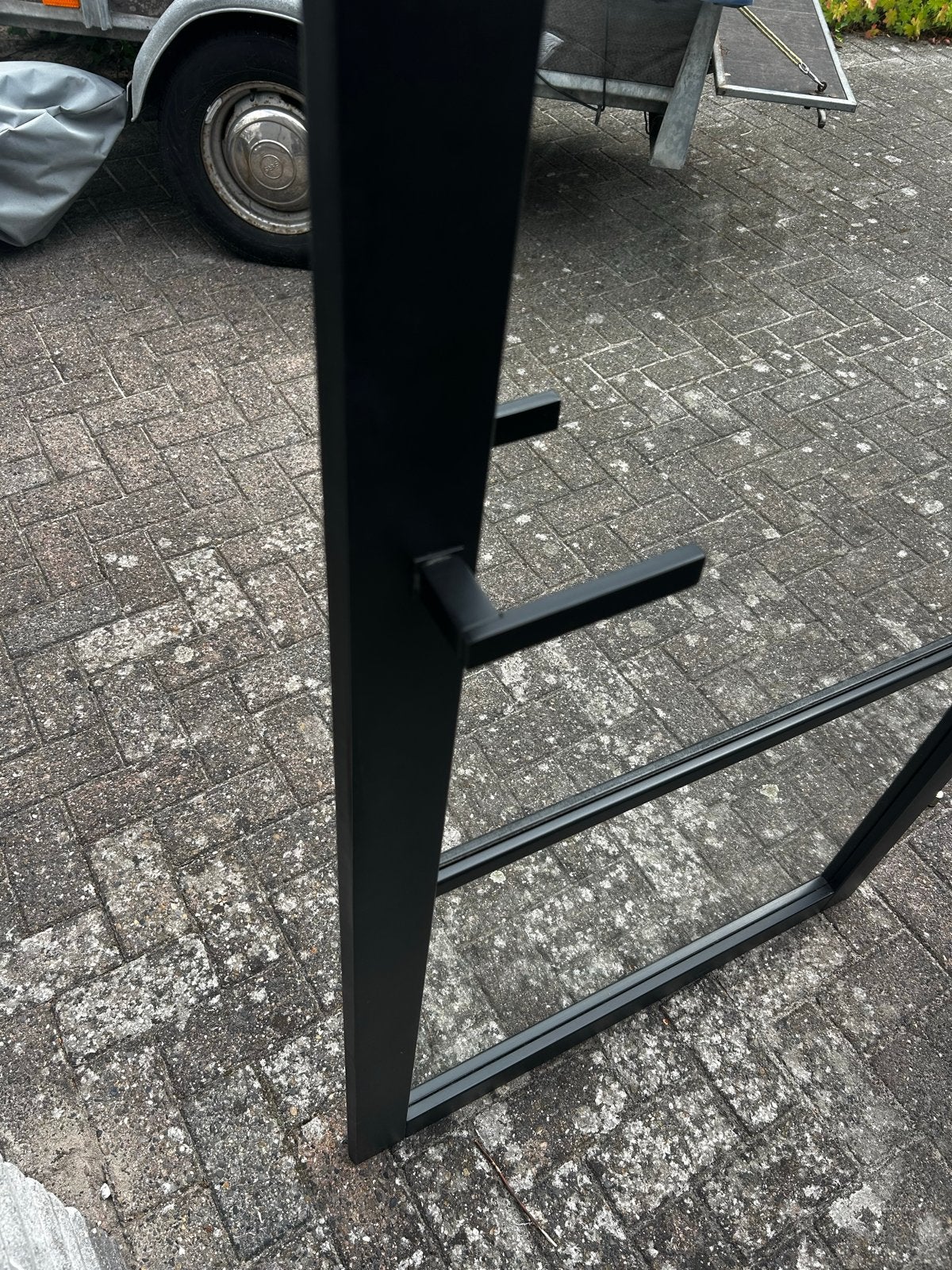 Rechtsdraaiende houten deur met glas, Ophalen, Gebruikt, 80 tot 100 cm, Binnendeur