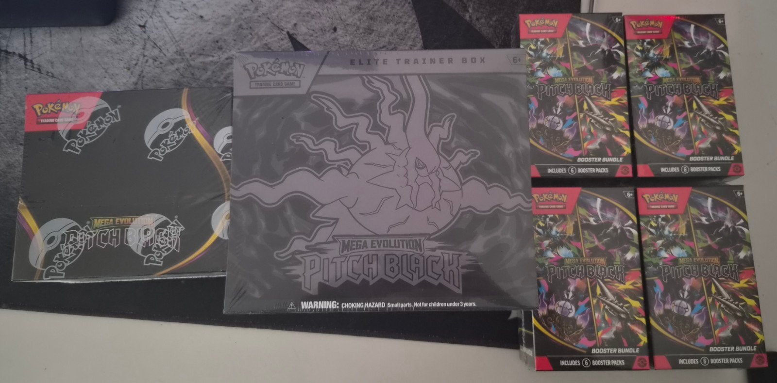 Mega Evolution Pitch Black ETB + Booster box en bundle, Ophalen of Verzenden, Nieuw, Overige typen
