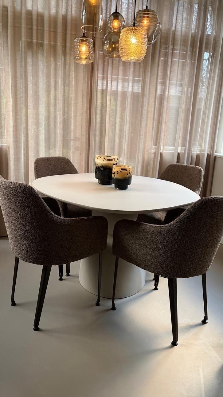 Prachtige eetkamerset: organische tafel + 4 stoelen, Ophalen